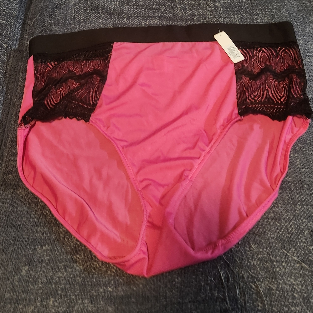 Ashley Stewart Pink and Black Lace Panties